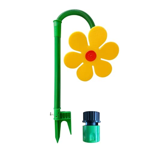 Flower Sprinklers with Rotating Garden Water, Crazy Daisy Water Sprinkler, Crazy Daisy Sprinkler Sunflower Lawn Dancing Flowe (Yellow) von GodbTG