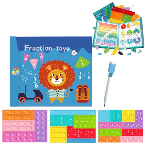 Magnetic Fraction Demonstration Book, Stem Magnetic Math Master Set - 102 pcs, Magnetic Fraction Disc Set, Fraction Learning Building Block (#2) von GodbTG