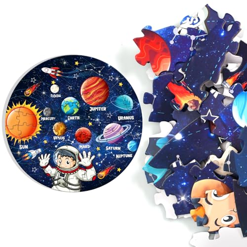 Godneei Sonnensystem-Bodenpuzzle für Kinder 71-teiliges Kinderpuzzle Rundes Cartoon-Planetenpuzzle Godneei Sonnensystem-Bodenpuzzle für Kinder 71-teiliges Kinderpuzzle Rundes Cartoon-Planetenpuzzle von Godneei