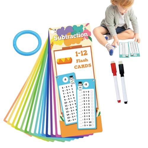 Godpqiui Flash -Karten -Multiplikation, Multiplikation FlashCard,Multiplikationstischkarten | 2 trockene Stifte, interaktives Lernspiel, doppelseitig für Kinder von Godpqiui