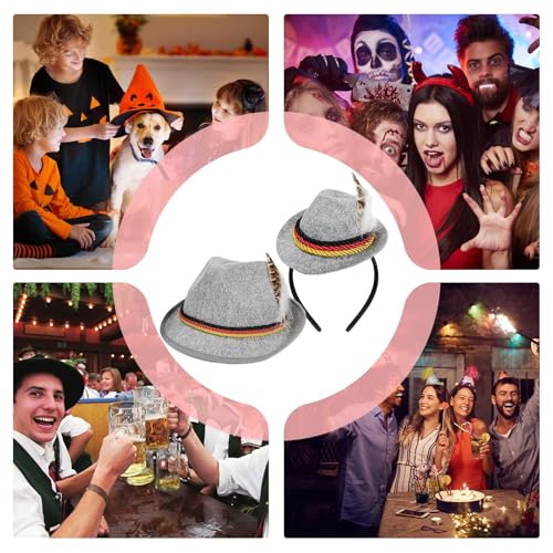 Godpqiui Oktoberfest Kopfschmuck | Kopfbedeckung Für Erwachsene Bei Festen & Veranstaltungen | Filz Retro Hut Deko Für Mottopartys Veranstaltungen Feiern Erwachsene von Godpqiui
