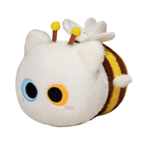 Godpqiui Plüschtiere - Katze Biene Kuscheltiere | 26 cm Dekorative Puppenkissen Für Kinder Erwachsene Mädchen Wohnung Sofa Auto Deko Valentinstag Geburtstag Geschenkideen von Godpqiui