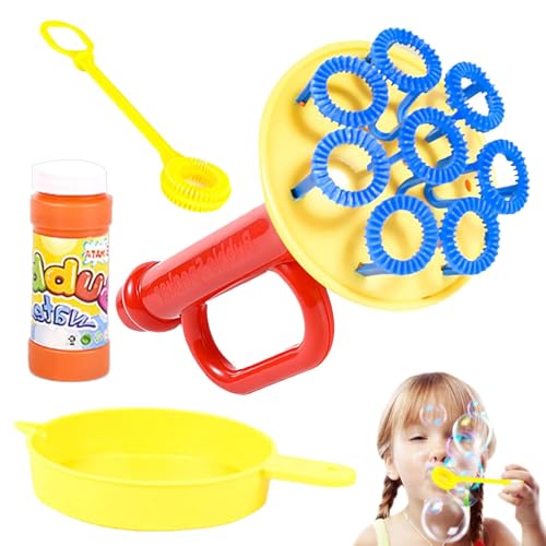 Hornförmiger Bubble Stick, Seifenblasenspielzeug, Seifenblasenset, Seifenblasen Stäbe, Seifenblasenpistole Für Kinder Mit Seifenblasenflüssigkeit Für Outdoor/Party/Hochzeit, Kinder Bubble Machine von Godpqiui