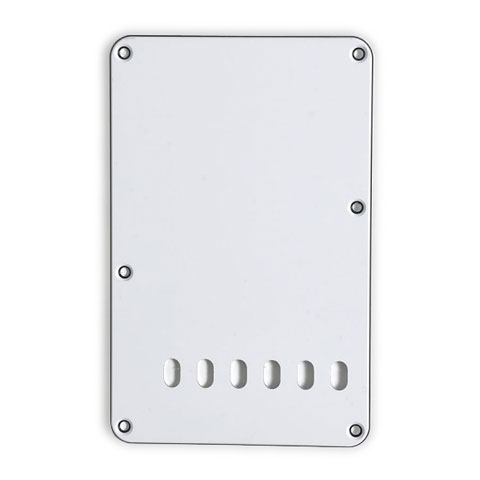 Göldo PLT4W, ST-Style Tremolo Backplate, 3-ply, white Abdeckplatte von Göldo