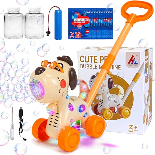 Goenb Hundeseifenblasenmaschine Rasenmäher Outdoor-Spielzeug Für Alte Kinder Mit 10 Konzentrierten Seifenblasenlösungen von Goenb