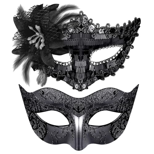 Goenb Maskerade Set für Paare - Maske für Frauen und Männer, Ball und Mardi Gras Kostümparty von Goenb