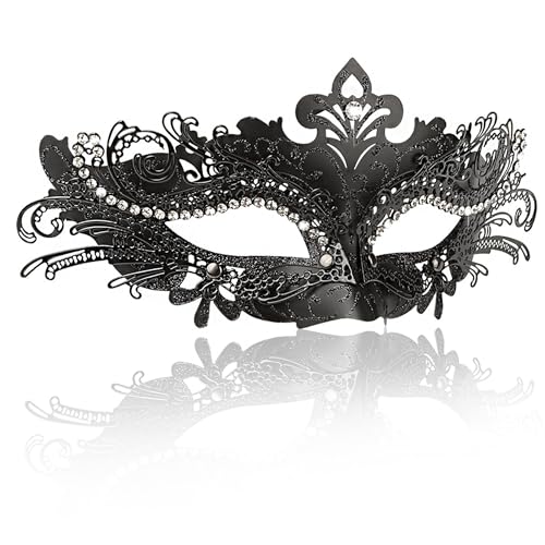 Goenb Venezianische Maske Damen, Maskenball Maske Damen Phantom Der Oper Maske Augenmaske Sexy Fledermaus Maske Damen für Halloween Karneval Cosplay von Goenb