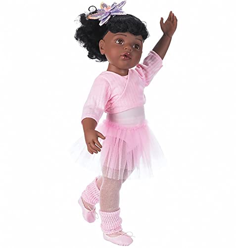 Götz 1159850 Hannah beim Ballett Afro Puppe - 50 cm große Ballerina Stehpuppe, schwarze Haare, braune Augen von Götz