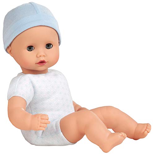 Götz 1320591 Muffin to Dress Junge Puppe - 33 cm große Babypuppe mit blauen Schlafaugen, ohne Haare - Weichkörperpuppe mit Mütze - ab 18 Monaten von Götz