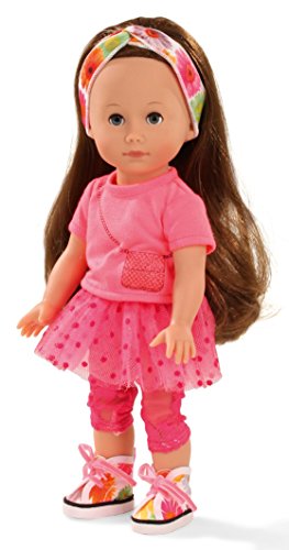 Götz 1513014 Just Like me - Chloe Puppe - 27 cm große Stehpuppe mit extra Langen braunen Haaren und blauen Schlafaugen - 7-teiliges Set von Götz