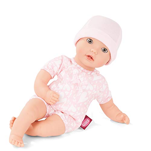 Götz 2016565 Cosy Aquini to Dress Badepuppe - Puppe ohne Haare und blauen Schlafaugen - 33 cm Mädchen-Babypuppe ab 18 Monaten von Götz