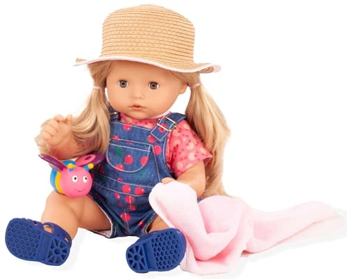 Götz 2018244 Maxy Aquini Cherry Kiss Badepuppe - Puppe mit blonden Haaren, blauen Schlafaugen - 8-teiliges Set - 42 cm Mädchen-Babypuppe von Götz