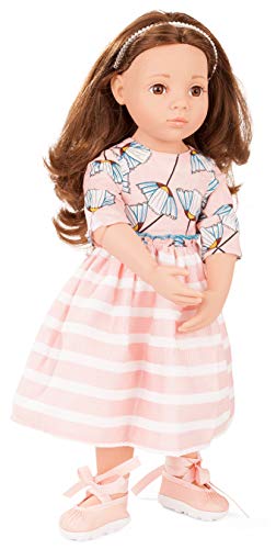 Götz 2066066 Happy Kidz Sophie Puppe - 50 cm große Multigelenk-Stehpuppe mit braunen Haaren und braunen Augen - 6-teiliges Set von Götz