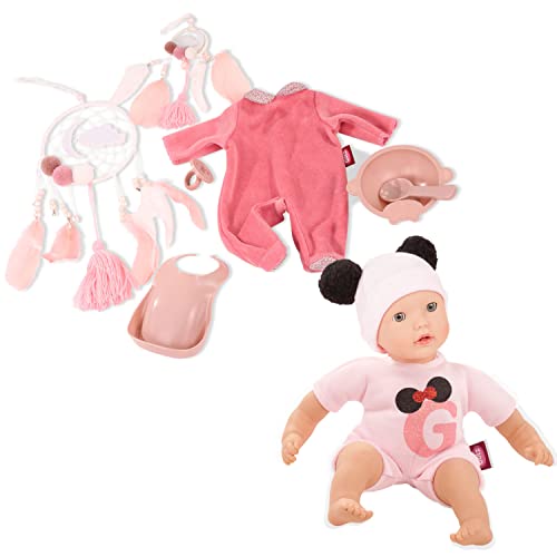 Götz 2220152 Muffin Nighty Night Puppe - 33 cm große Babypuppe mit blauen Schlafaugen und ohne Haare - Weichkörper-Puppe in 10-teiligen Set - geeignet ab 18 Monaten von Götz