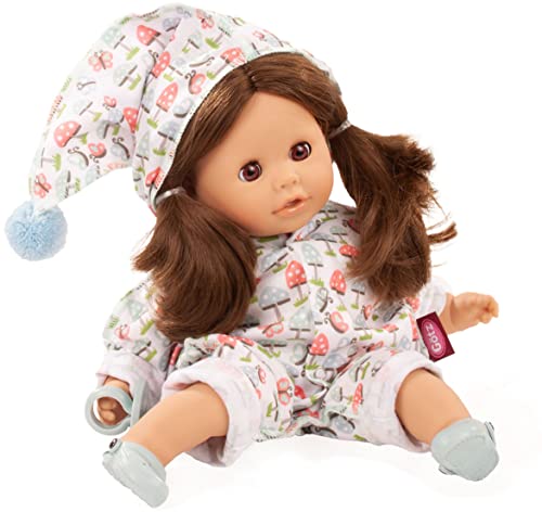 Götz 2316068 Cosy Aquini Glückspilz Badepuppe - Puppe mit braunen Haaren, braunen Schlafaugen in 6-teiligen Set - 33 cm Mädchen-Babypuppe von Götz