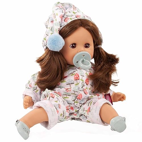 Götz 2316068 Cosy Aquini Glückspilz Badepuppe - Puppe mit braunen Haaren, braunen Schlafaugen in 6-teiligen Set - 33 cm Mädchen-Babypuppe von Götz