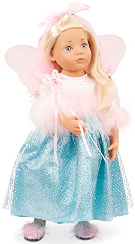 Götz 2366086 Happy Kidz Marie als Fee Puppe - 50 cm große Multigelenk-Stehpuppe mit hellblonden Haaren und blauen Augen - 8-teiliges Set von Götz