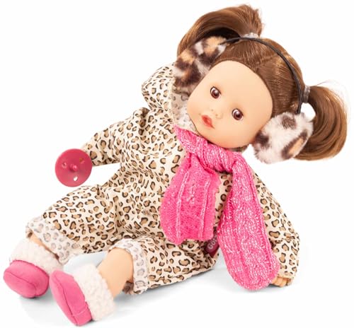 Götz 2420960 Muffin Cats Puppe - 33 cm große Babypuppe mit braunen Schlafaugen, braune Haare und Weichkörper - Weichkörperpuppe in 7-teiligen Set von Götz