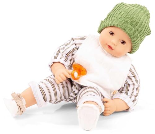 Götz 2427918 Maxy Muffin Urban Stripes Puppe - 42 cm große Babypuppe mit braunen Schlafaugen, ohne Haare und Weichkörper - Weichkörperpuppe in 7-teiligen Set von Götz