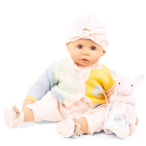 Götz 2461054 Cookie Farbspiel Puppe - 48 cm große Babypuppe mit braunen Schlafaugen, ohne Haare und einem Weichkörper - 9-teiliges Set von Götz