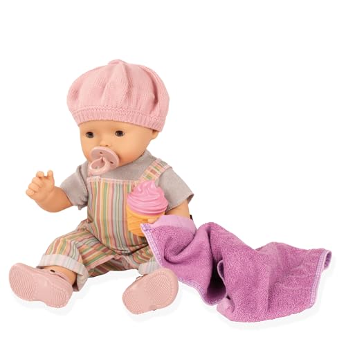 Götz 2518053 Maxy Aquini Baby Beach Vibes Badepuppe - 42 cm Puppe - ohne Haare, graue Schlafaugen - 9-teiliges Set - Mädchen-Babypuppe von Götz