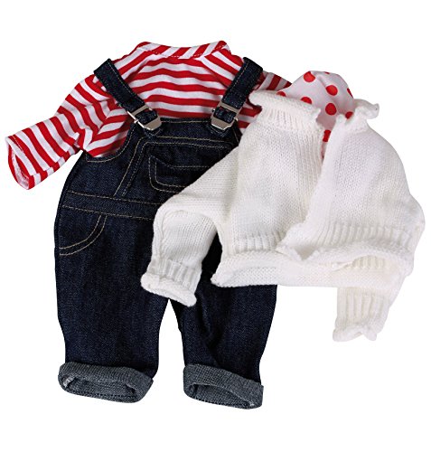 Götz 3401998 Babypuppen Latzhosen Set - Matrose Puppenbekleidung Gr. S - 4-teiliges Bekleidungs- und Zubehörset für Babypuppen von 30-33 cm von Götz