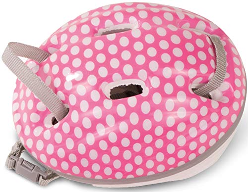 Götz 3402331 Fahrradhelm White Dots - Reithelm mit weißen Punkten für Puppen - tragbar für Stehpuppen von 45-50 cm und Babypuppen 42-46 cm von Götz