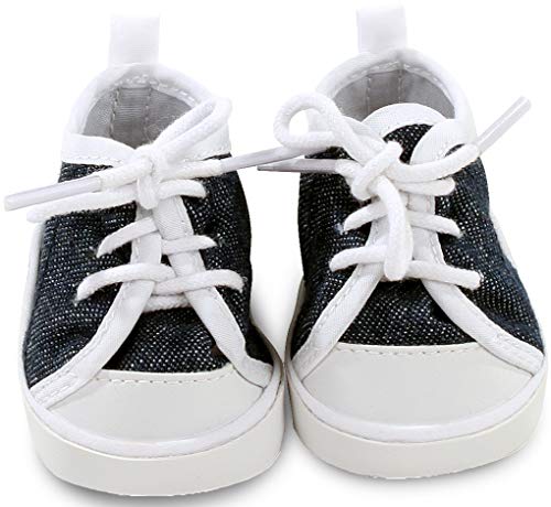 Götz 3402543 Sneaker Denim Puppenschuhe - Puppenkleidung & Puppenzubehör für Babypuppen Gr. S von 30-33 cm und Stehpuppen Gr. XS von 27 cm von Götz