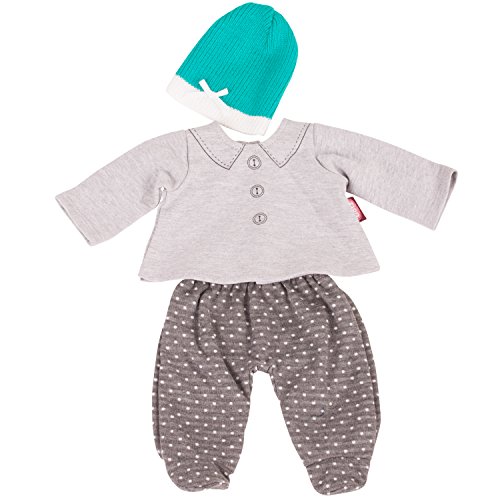 Götz 3402839 Babykombi Stylish Spots Gr. S - 3-teiliges Bekleidungsset für Babypuppen mit Einer Größe von 30-33 cm - bestehend aus Mütze, Oberteil, Hose von Götz