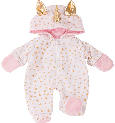 Götz 3402912 Onesie Einhorn - Einteiliger Puppen-Overall Puppenbekleidung Gr. S - Bekleidungs- und Zubehörset für Babypuppen 30-33 cm von Götz