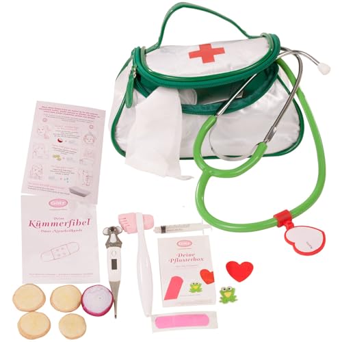 Götz 3402940 Doktortasche - 42-teilige Arzttasche mit Stethoskop, Thermometer, Spritze, Pflaster, Binde & vielen mehr - Spielzeug Arztkoffer für Kinder ab 3 Jahren von Götz