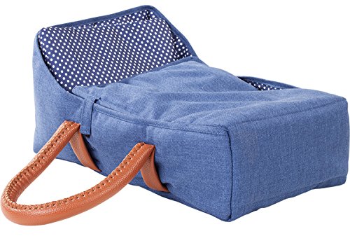 Götz 3402943 Puppen Tragebettchen Denim & Spots - ideale Tragemöglichkeit für Babypuppen und Stehpuppen der Größe zwischen 27 cm und 36 cm von Götz