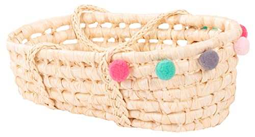 Götz 3403327 Puppen Tragekorb Bubbles - Babytragekorb aus Bast mit bunten Bommeln für Babypuppen und Stehpuppen der Größe zwischen 27 cm und 33 cm Götz 3403327 Puppen Tragekorb Bubbles - Babytragekorb aus Bast mit bunten Bommeln für Babypuppen und Stehpuppen der Größe zwischen 27 cm und 33 cm von Götz