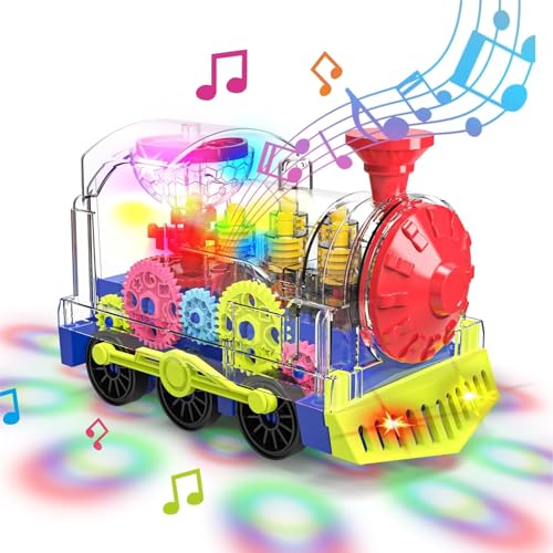 Gofimyee Leuchtendes Zugspielzeug für Kleinkinder: Transparentes Zahnradspielzeug für Kinder mit coolen Lichtern und Musik, pädagogisches Kriechspielzeug für Babyjungs und -mädchen Gofimyee Leuchtendes Zugspielzeug für Kleinkinder: Transparentes Zahnradspielzeug für Kinder mit coolen Lichtern und Musik, pädagogisches Kriechspielzeug für Babyjungs und -mädchen von Gofimyee