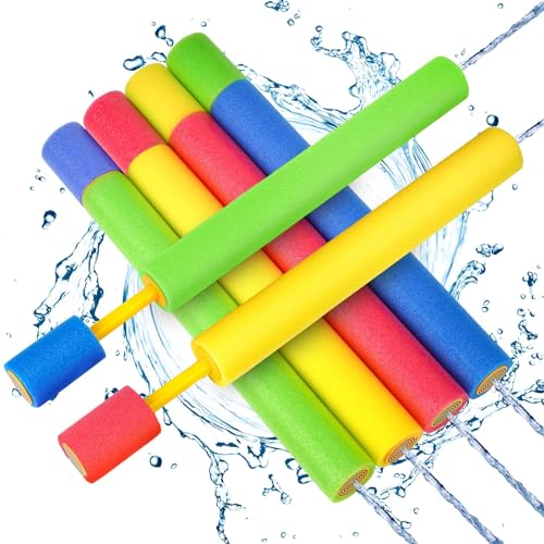 Gofimyee Wasserpistole Schaumstoff Kinder - 6er Set Bunt Wasserspritze Wasserpistolen 38cm Wasserspielzeug 35 Feet Reichweite, Spritzpistole Wasser Pool Spielzeug für Jungen und Mädchen von Gofimyee