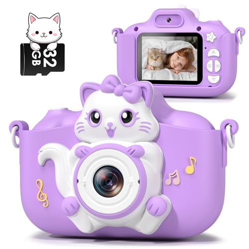 Gofunly Kinderkamera, Kinder Kamera mit 2,0 Zoll Bildschirm 1080P HD Videokamera mit 32GB-Karte Selfie Digitalkamera Fotoapparat für 3-12 Jahre Geburtstagsgeschenk Kinder Spielzeug von Gofunly
