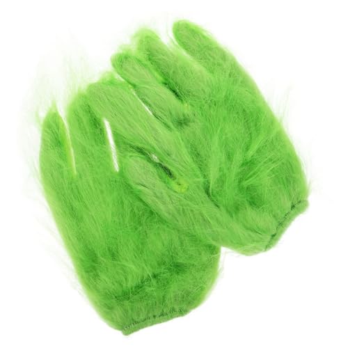 Gogogmee 1 Paar Grüne Furry Handhandschuhe für Halloween Lustige Cosplay Requisiten Bequeme und Langlebige Accessoires für Kostümpartys Passform aus Weichem Kunstfell Gefertigt für von Gogogmee