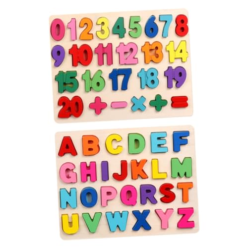 Gogogmee 1 Satz Alphabet-Puzzle Rätsel Für Kinder Zahlenrätsel Puzzles Aus Holz Rätsel Für Kleinkinder Mathematische Rätsel Spielzeug Hölzern Bambus von Gogogmee