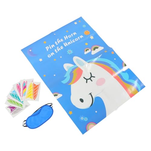 Gogogmee 1 Satz Einhorn Partyspiel für Kreatives Geburtstagsdekor mit Aufklebern für Mädchenfeste Klassenzimmer Fördert die Geschicklichkeit und Bringt Freude von Gogogmee