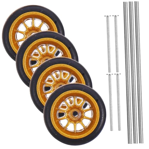 Gogogmee 1 Satz Ferngesteuerte Autos Gummireifen und Metallfelgen für Hochwertige Zubehörteile für Modellautoliebhaber von Gogogmee