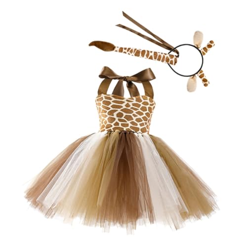 Gogogmee 1 Satz Giraffe Kostümset für Teiliges Tierkostüm mit Kleid Haarreif für Karneval Halloween Geburtstagsfeiern und Bühnenaufführungen von Gogogmee