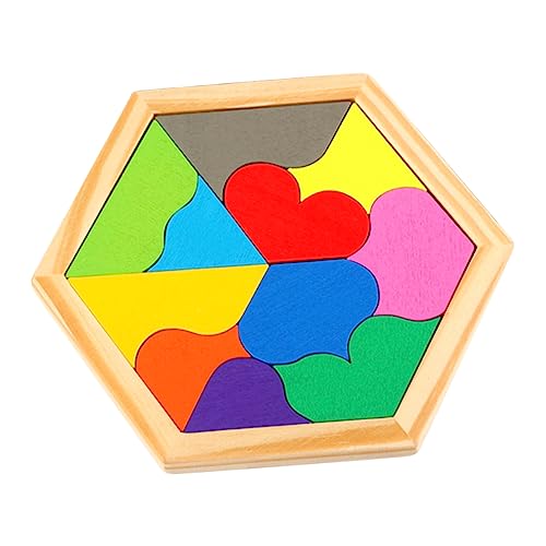 Gogogmee 1 Satz Herzförmiges Holzpuzzle für Teiliges Logikspielzeug Kreativität und Beobachtung Aufsicht von Gogogmee