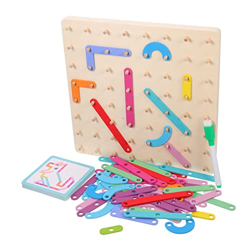 Gogogmee 1 Satz Holz Geoboard für Pädagogisches Kreativität und Logischem Geeignet für Vorschule und Kindergarten Lehrreiches Puzzle für Jungen und Mädchen von Gogogmee