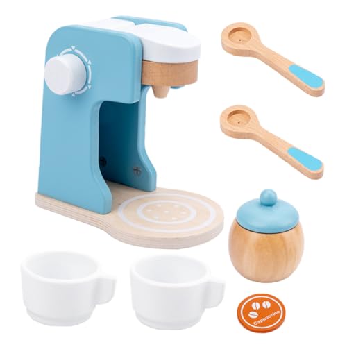 Gogogmee 1 Satz Holz Kaffeemaschine Spielzeugset für Rollenspiel Küchenspielzeug Stabile und Sichere Holzspielzeuge für Kreatives und Frühe Entwicklung von Gogogmee