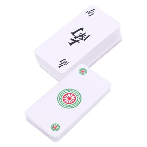 Gogogmee 1 Satz Mahjong-Fliesen chinesische Mah-Jongg-Karte traditionelle Mahjong-Spielkarten Pokerkarten Card Sleeves Campingspielzeug Bausatz Mahjong-Kartenspielzeug Party-Mahjong-Karte von Gogogmee