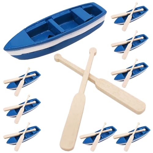 Gogogmee 1 Satz Miniatur Boot Modell Set Teilig DIY Resin Boot Dekoration mit Paddeln für Strand Mikrolandschaft Garten und Heimdekoration Hochwertiges Sicheres Material von Gogogmee