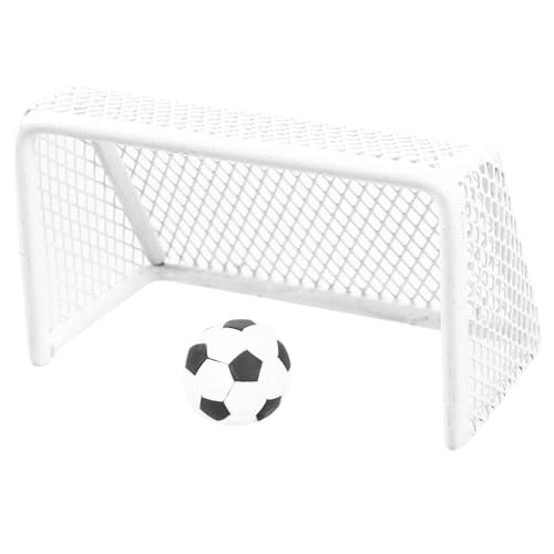 Gogogmee 1 Satz Miniatur Fußballtor Set für Puppenhaus mit Mini Fußball und aus Stabilem für Kreative Dekorationen im Kinderzimmer für Mikro Landschaften von Gogogmee