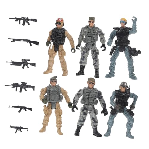 Gogogmee 1 Satz Miniatur Soldaten Figuren Modelle Militärische Statue Actionfiguren Dekoration für Jungen aus Wiederverwendbarem Plastik für Sammler und Miniatur Szenen von Gogogmee