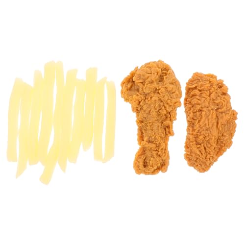 Gogogmee 1 Satz PVC Simulation Food Model Teiliges mit Chicken Wings Chicken Legs und Pommes Frites Dekorationsmodell für Fotorequisiten und Heimdekoration von Gogogmee