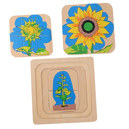 Gogogmee 1 Satz Puzzle Aufwachsen Cartoon-Puzzle Henne Puzzle Holz Mehrschichtige Stichsäge Lebenszyklus Spielzeug Mehrschichtiges Puzzle Hölzern Kleinkind Dreidimensional Rätsel von Gogogmee